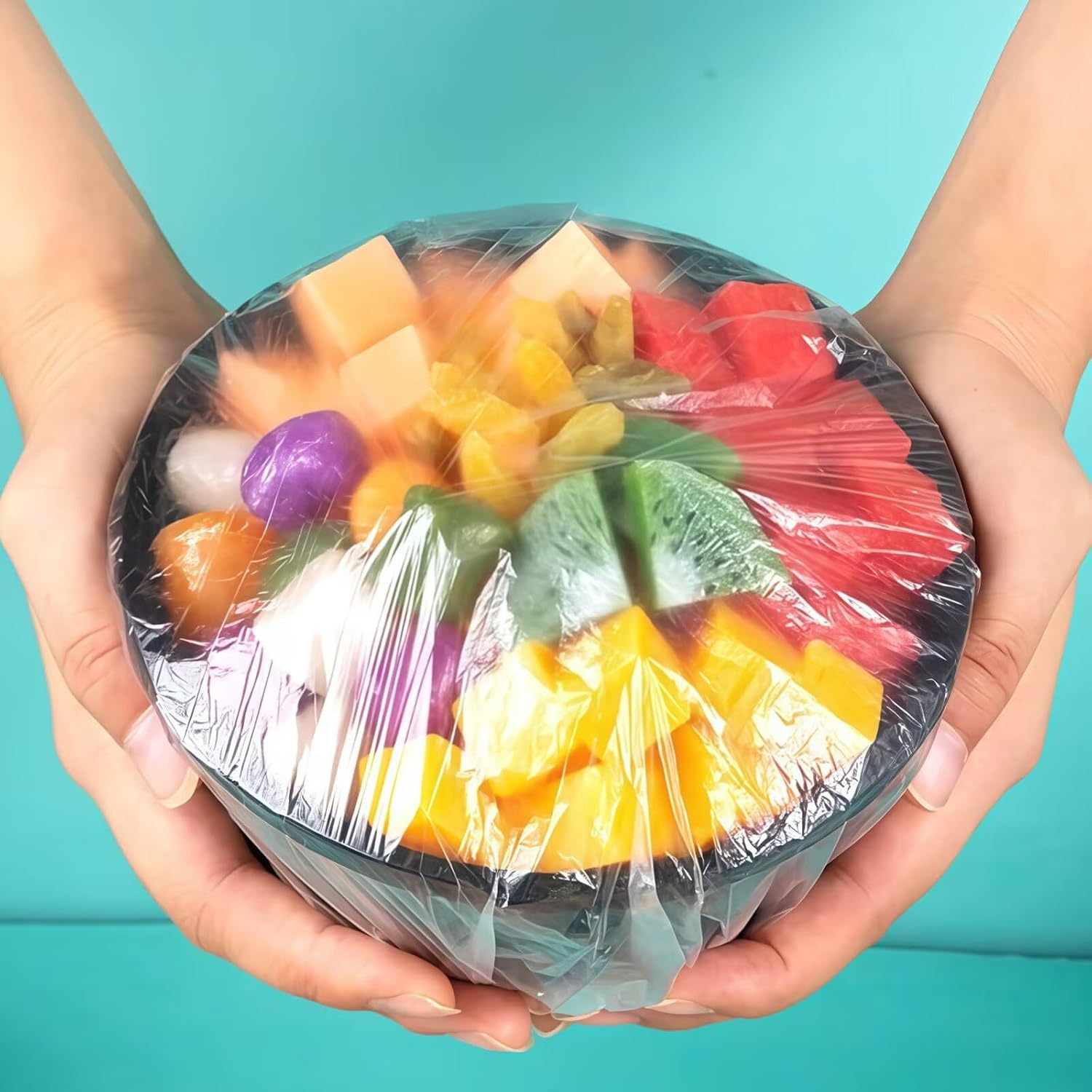 100pcs Elastic Bowl and Basket Covers Set for Proofing, Stretchable Plastic Wrap, Shower Caps for Food, Fruit, Vegetable and Sourdough Bread Baking Supplies