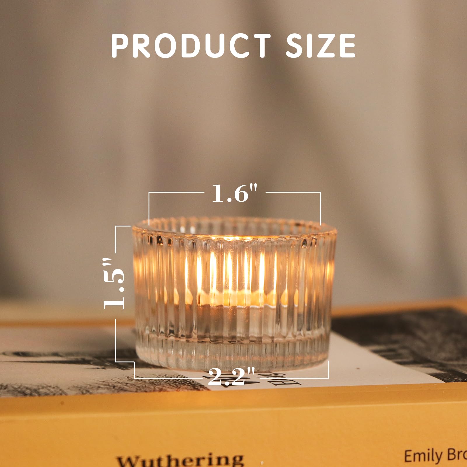 Auzritek Lot de 24 Photophore Verre, pour la Décoration De la Maison Bougeoir Verre, Photophore Bougie Transparents, Décoration Idéale pour Dîner, Mariage, Fête, Noël, Nouvel an, Thanksgiving