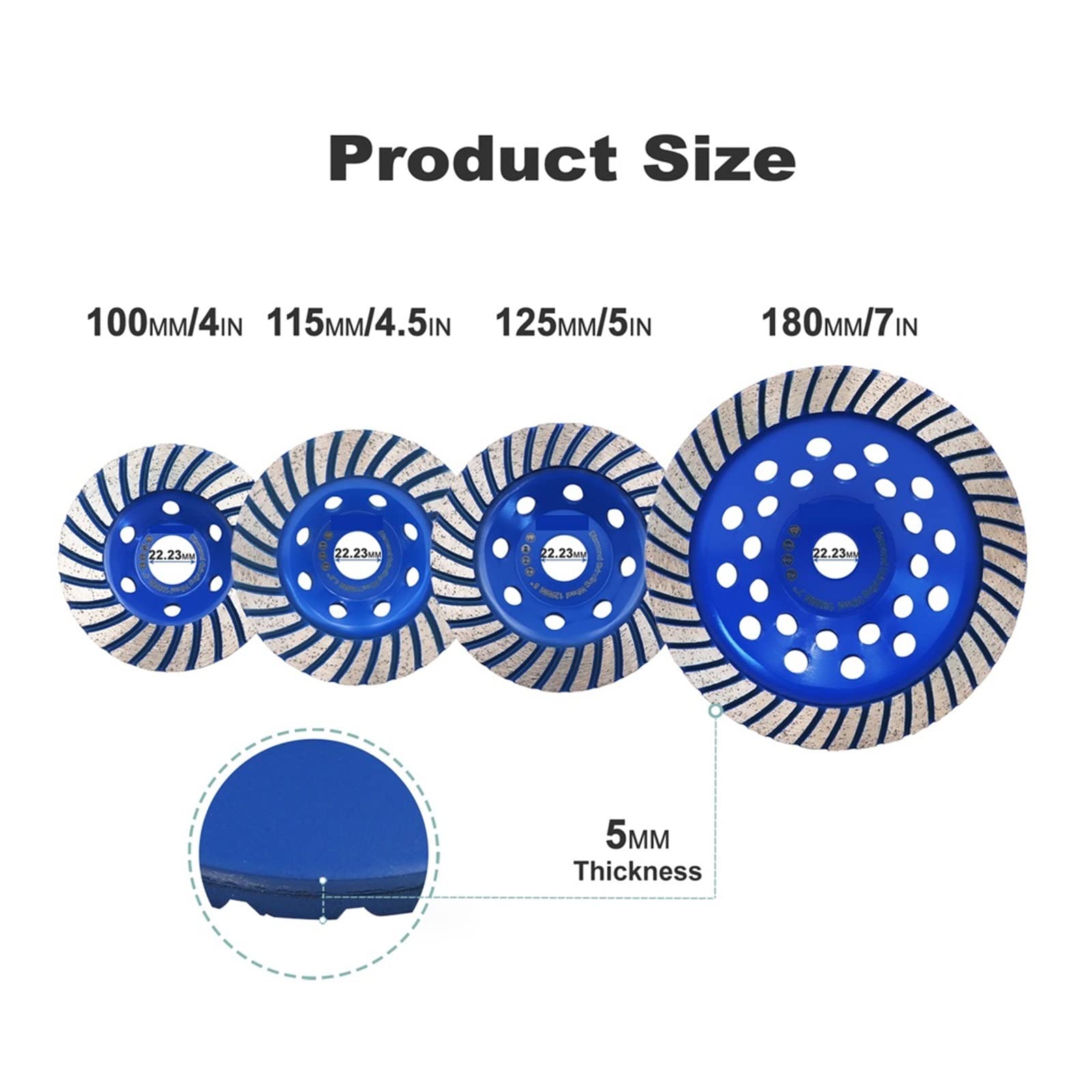 Diamentowa tarcza szlifierska 1pc diamentowe tarcze szlifierskie Turbo Cup koła tnące do betonu narzędzia do polerowania marmuru Dia100/115/125/180mm(1pc 180mm)