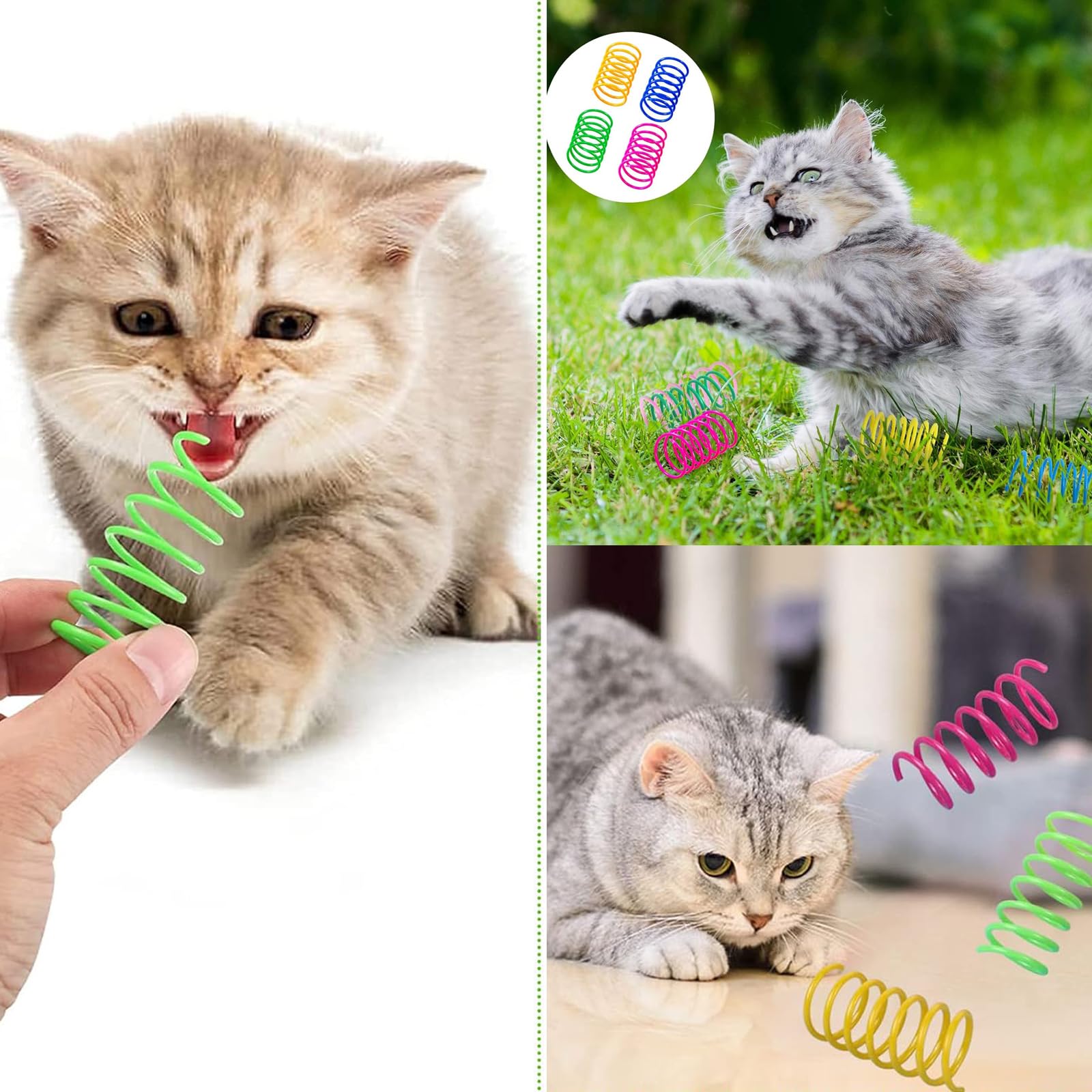 Plastic Coil Toys For Indoor Cats 300 Pack S – Colorful Plastic Coil ...