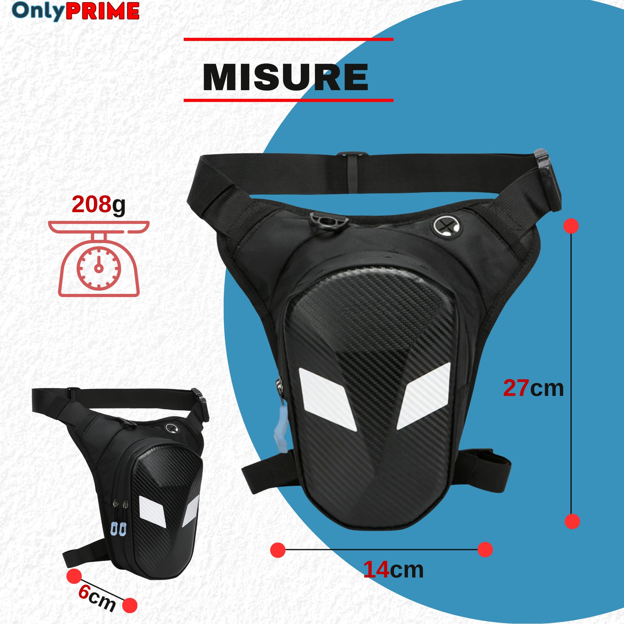 Marsupio da Gamba Tattico Impermeabile per Moto Uomo – Borsello Gamba Resistente con Copertina Rigida