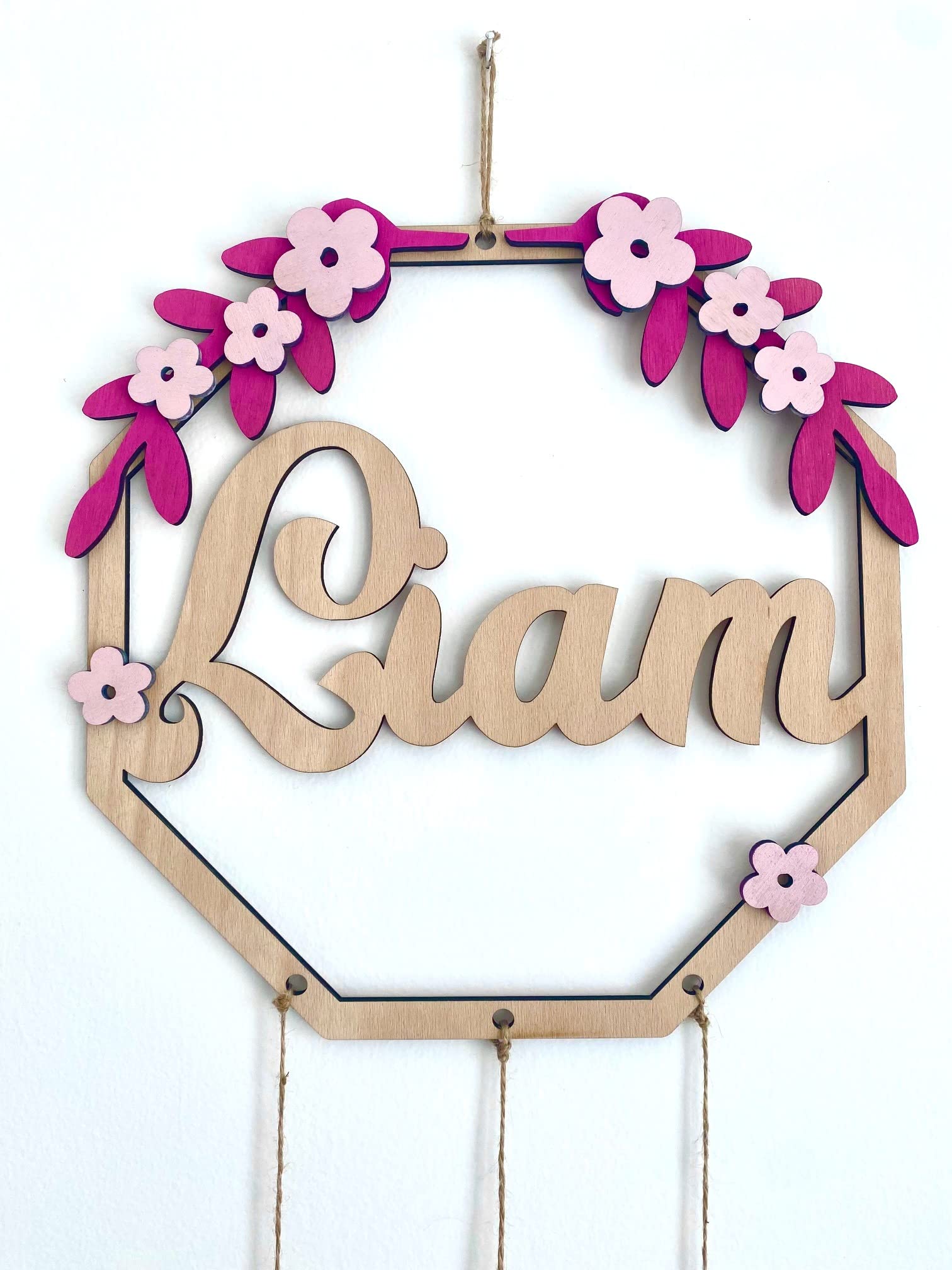 Personalisierter Traumfänger mit Namen Traumfänger aus HOL, Kleine handgefertigter Traumfänger für Schlafzimmer Kinderzimmer-Dekoration Kleine Babyparty-Geschenk (60 cm)
