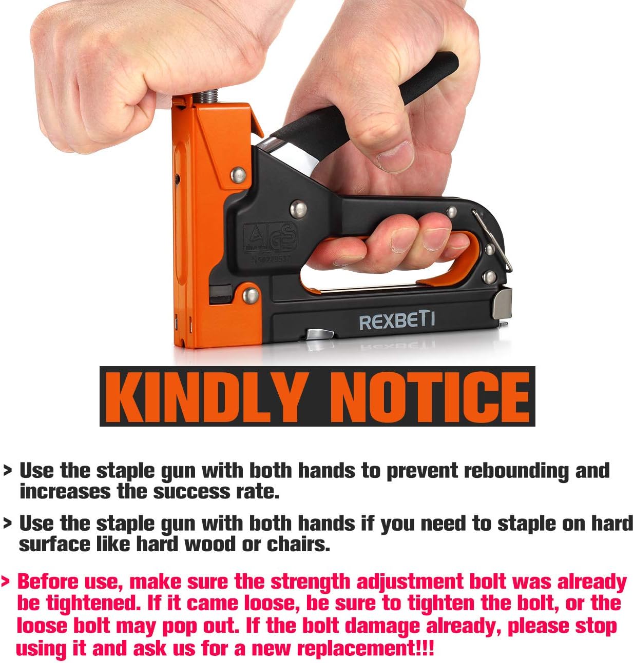 REXBETI Staple Gun, Manual Brad Nailer Power Adjustment Heavy Duty 3 in 1 Staple Gun with 2600-Piece Staples for Upholstery, Fixing Material, Decoration, Carpentry, Furniture : Office Products