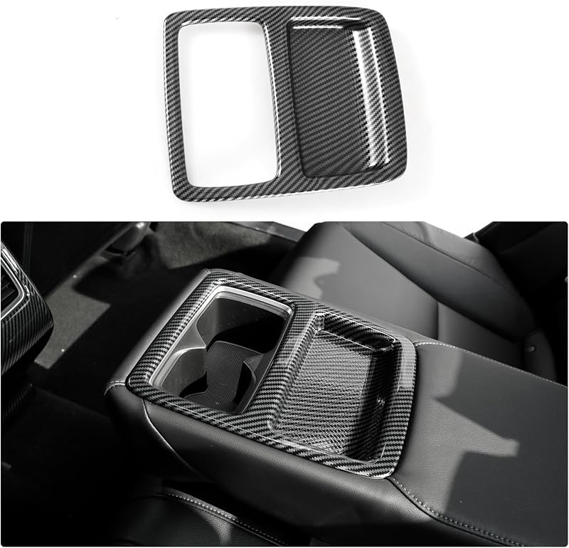 Acabamento adesivo do porta-copos traseiro YINGTUU estilo fibra de carbono para Honda Accord 10ª geração 2018 a 2022 – 1 unidade