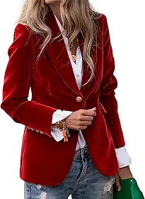 Blazer feminino de veludo para negócios, jaquetas, abotoado, lapela, manga comprida, blazers, trabalho, escritório, agasalhos