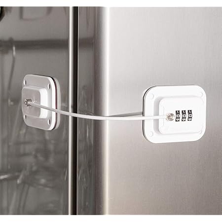 Amazon Com Keyless Refrigerator Lock Heavy Duty Combination Fridge Lock Easy To Install And Use White Home Improvement