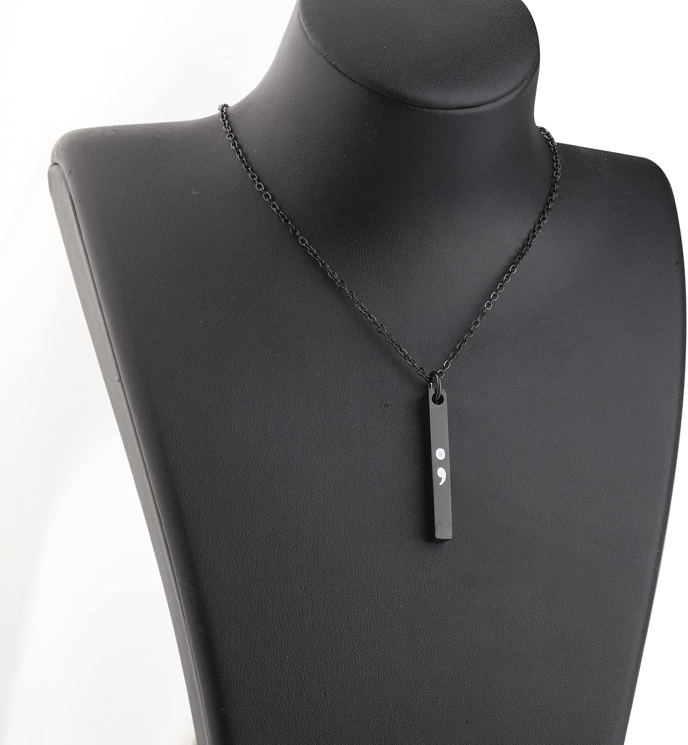 WSNANG Depression Awareness Necklace Depression Relief Gift Anxiety Suicide Awareness Mental Health Inspirational Gift Semicolon Bar Necklace