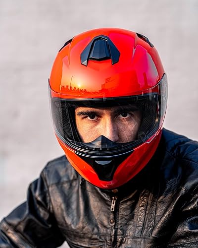 Vista 17 de ILM - Casco de moto de cara completa con ventilación de aire ampliada, visera de repuesto para hombres y mujeres aprobada por el DOT