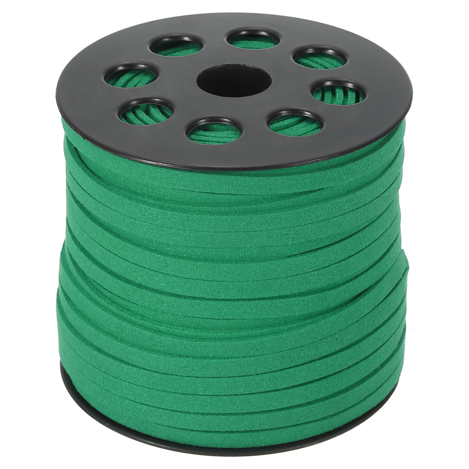PATIKIL Suede Leather Cord 5 mm 50 Yard, Faux Suede Cord Flat Leather String with Roll Spool for Necklace Bracelet Beading Jewelry Making, Green