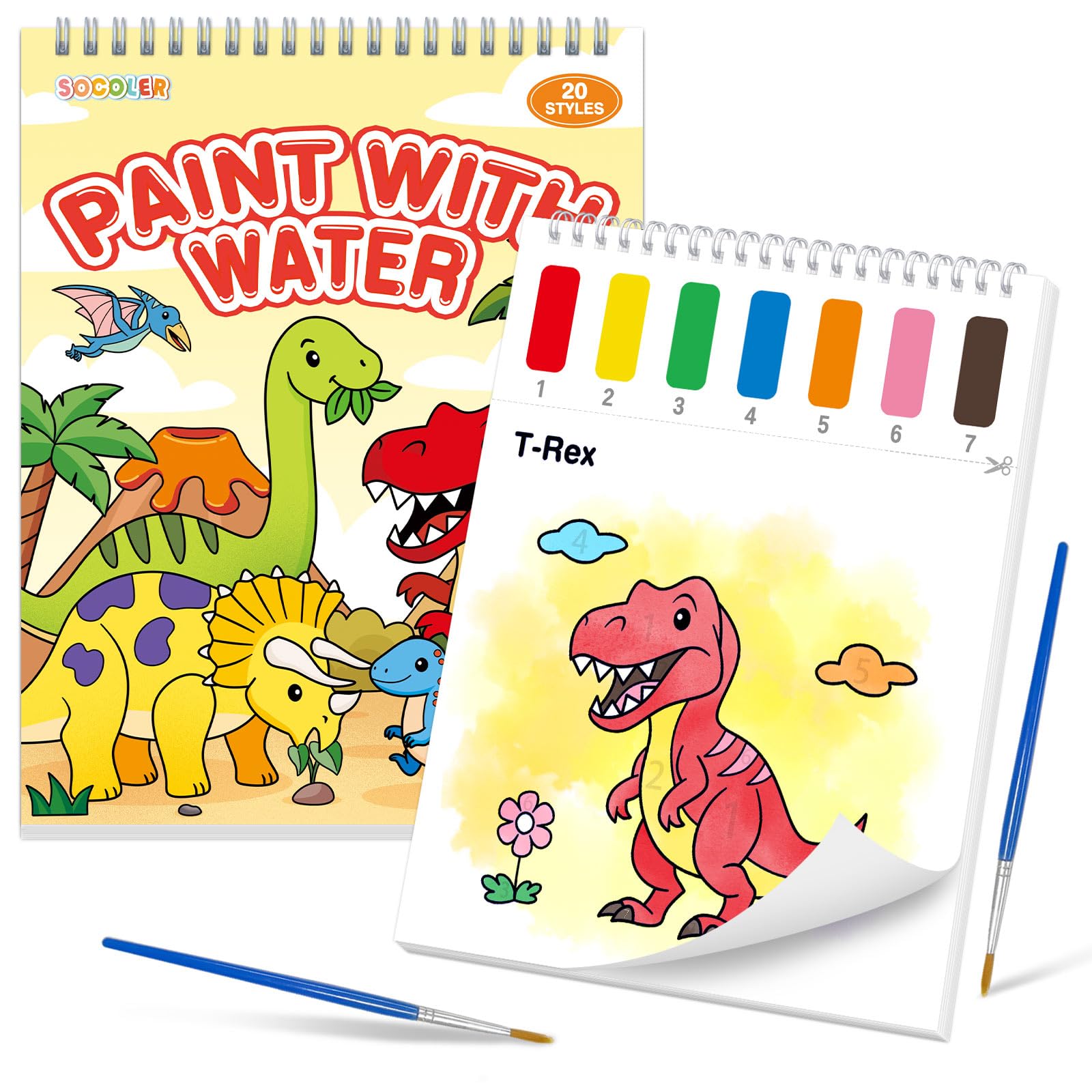 Water Color Books for Kids - Dinosaur Theme -1