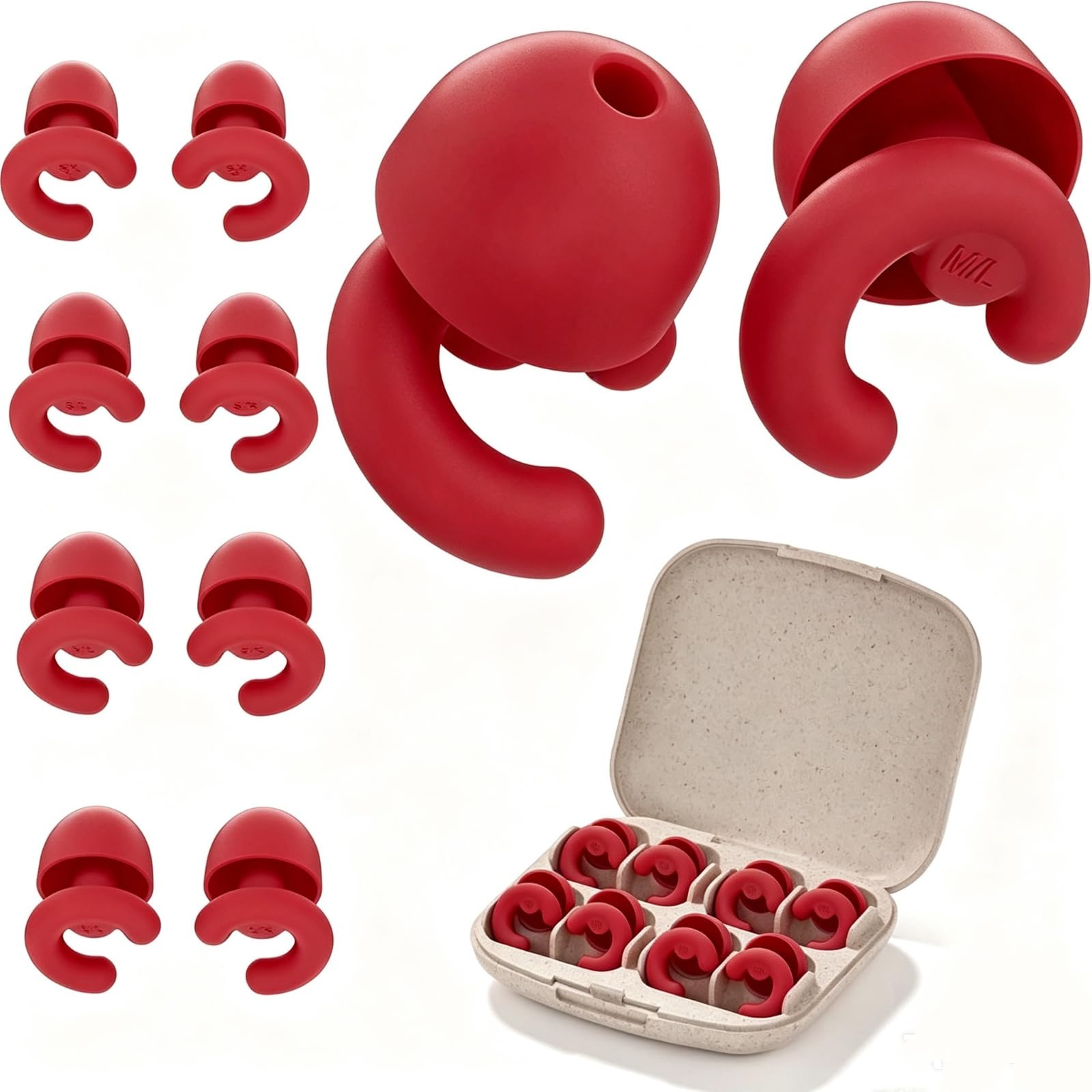 4 Pairs Sleep Ear Plugs for Side Sleepers, NRR 33dB, Soft Silicone — Amazon image 10