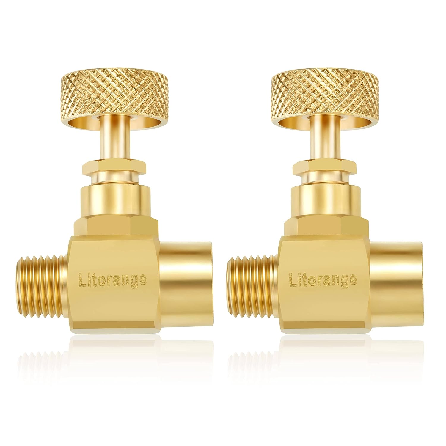 2 Pack Heavy Duty Brass Replacement Control Needle Valve 1/4" Male NPT X 1/4" Female NPT Connection
