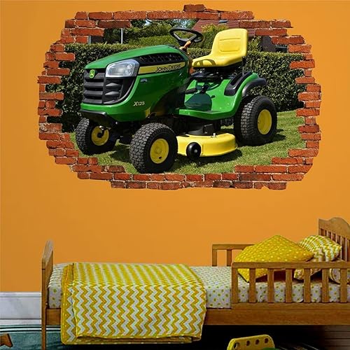 Adhesivo de pared para cortacésped, maquinaria de tractor, póster artístico, transferencia mural, arte de pared aplastado, póster extraíble para
