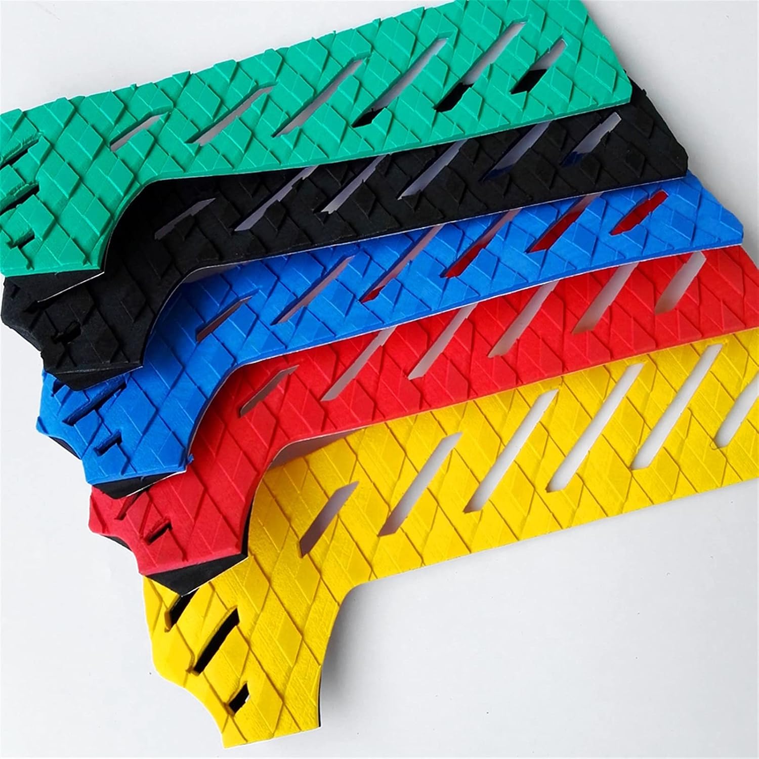 3Pcs EVA Surfboard Traction Pads Skimboard Anti Slip Tail Pad Deck Grip DIY Surfing Accessory (Color : Green)