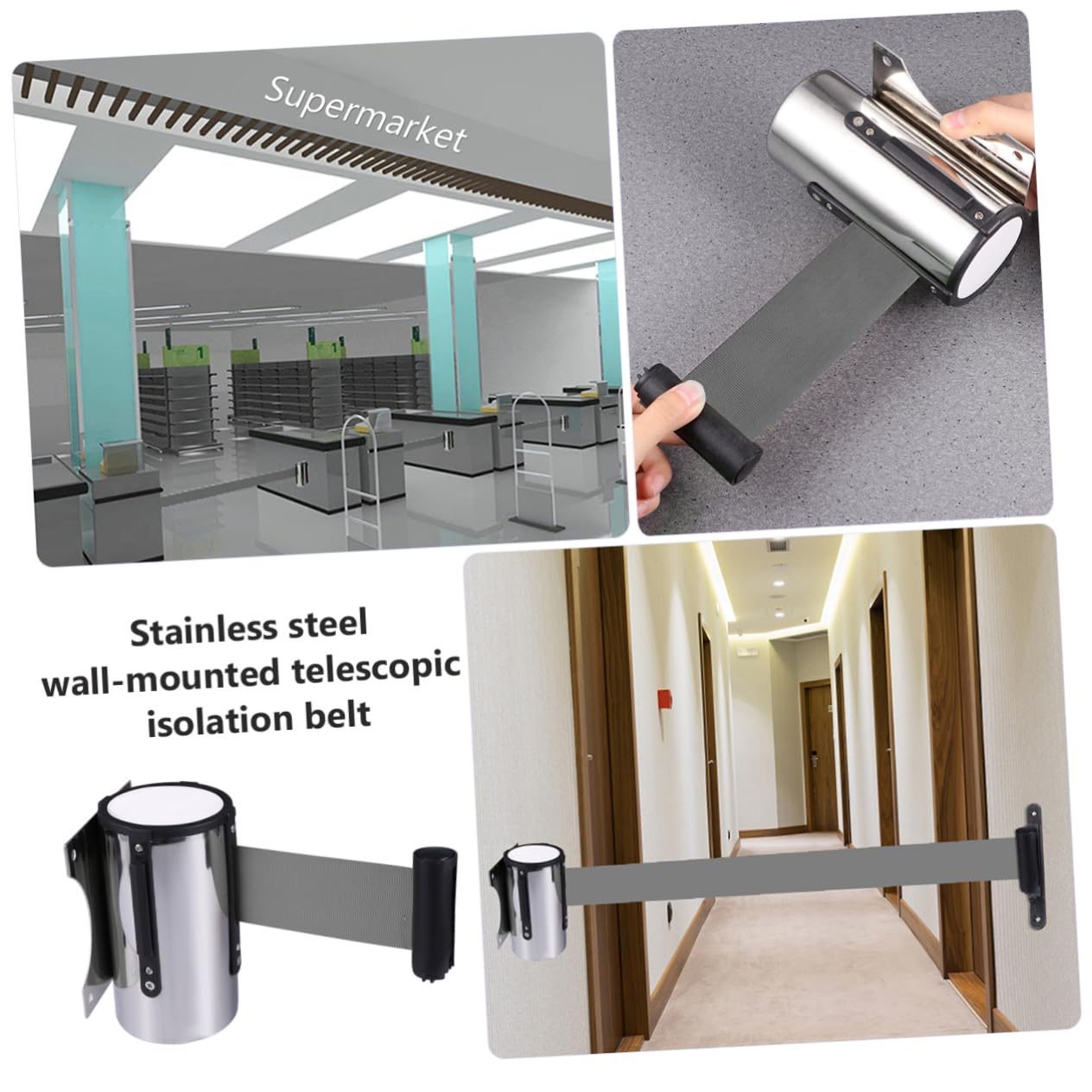Cabilock Cinta Aislante Telescópica de Plástico de 5m para Pared con Soporte Adhesivo Segura Alta Elasticidad para Control de Seguridad en Espacios Industriales