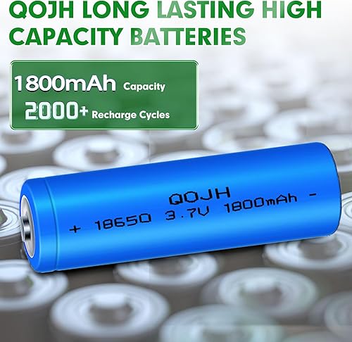 Miniatura 3 de Batería recargable 18650, paquete de 2 baterías de iones de litio de 3.7 V 18650 1800 mAh para faro, linterna LED, luces solares, juguete, mini