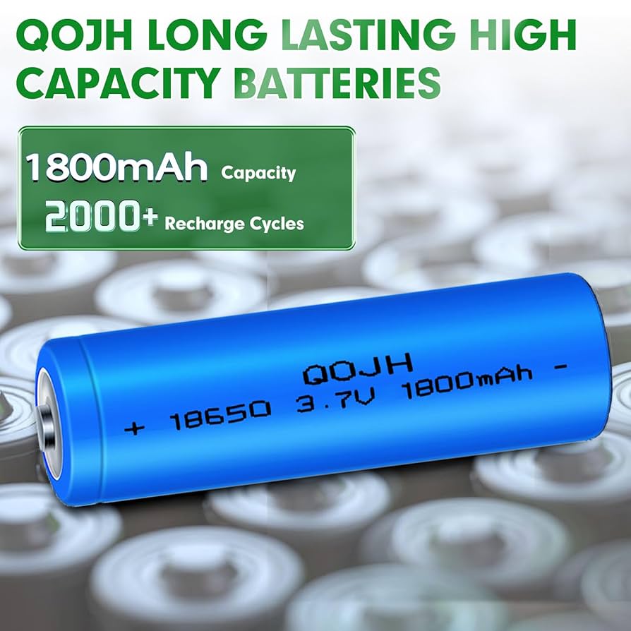 Nango⭐︎ Amazon.com: QOJH 18650 Rechargeable Battery, 2Pack 3.7v