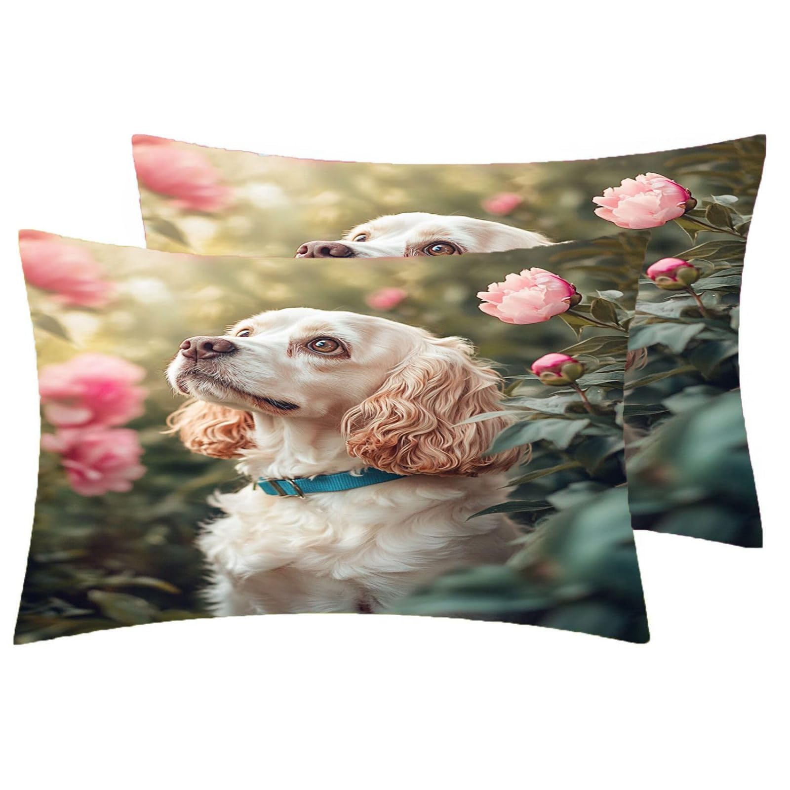 Pojedynczy zestaw pościeli Cocker Spaniel poszewka na kołdrę dla dzieci miękka hipoalergiczna poszewka na kołdrę z mikrofibry z zamkiem błyskawicznym, 1 poszewka na kołdrę 135 x 200 cm + 2