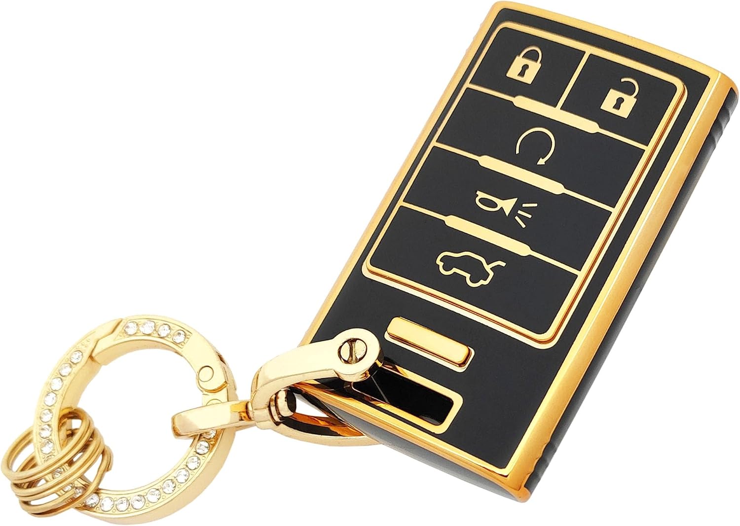 Key Fob Cover for Cadillac with Keychain Car Key Case Protector Compatible with Cadillac STS CTS 2008-2013