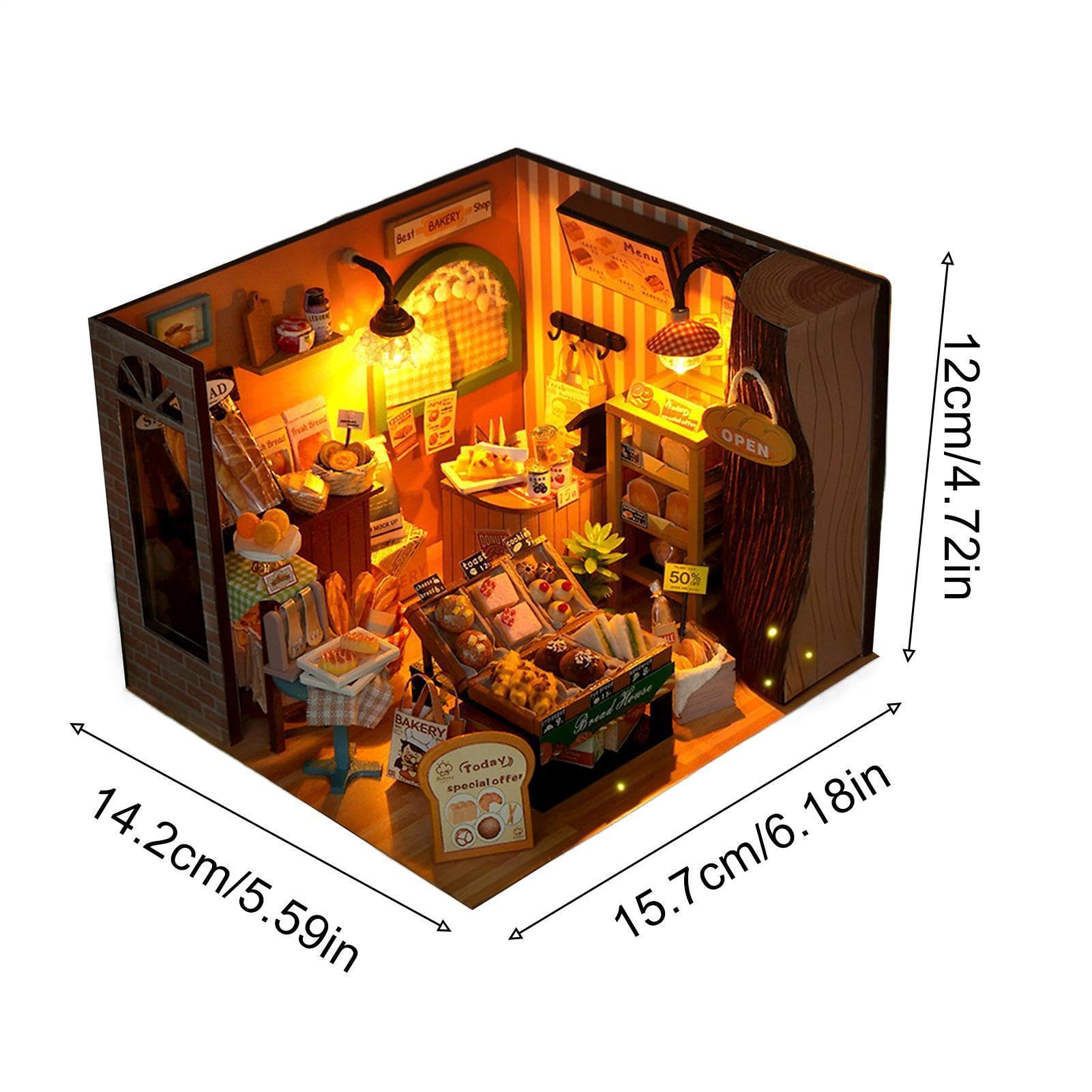 Kit fai da te per una casa in miniatura Giocattolo Di Costruzione | Kit Casa Delle Bambole Per Decorazione Abitazione Soggiorno Libreria Appartamento Dormitorio Scrivania