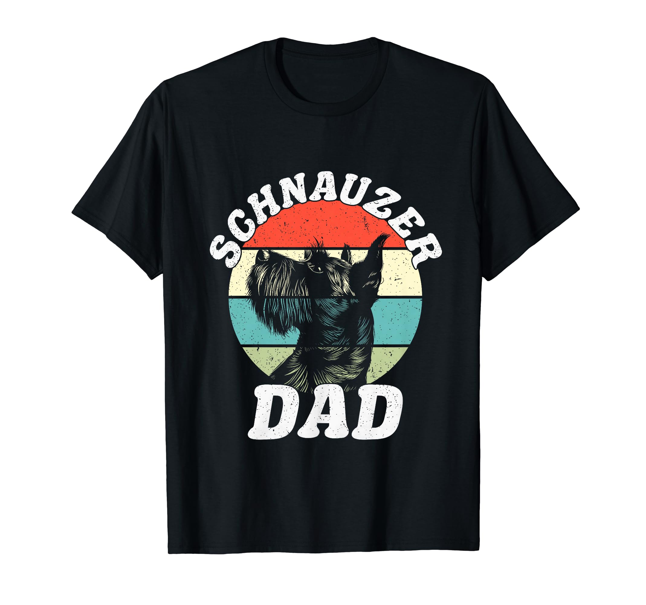 Schnauzer Dad Dog Funny Father's Day Vintage Pet Men Women Kids T-Shirt