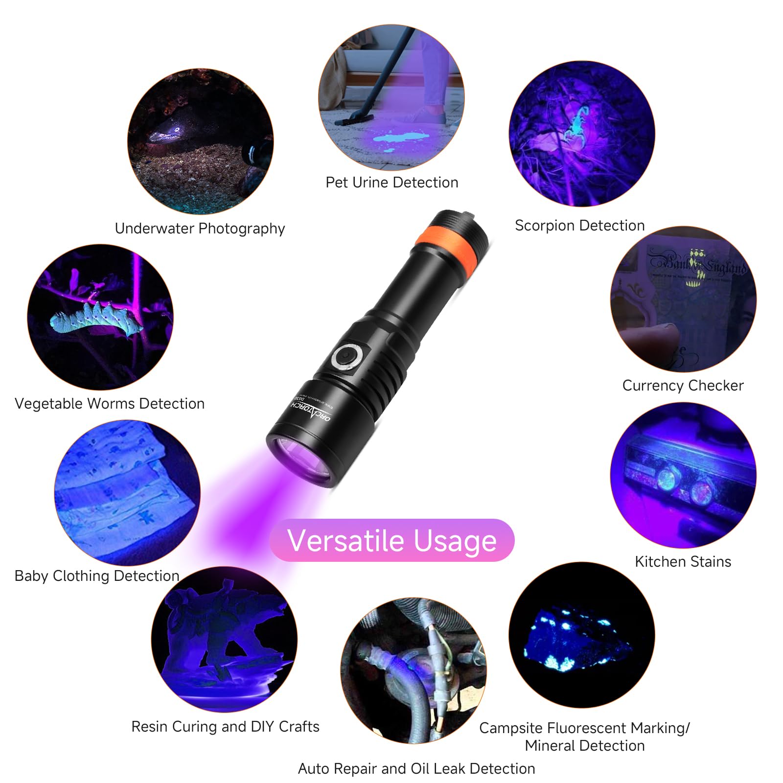 Amazon.com : ORCATORCH D530 Scuba Dive Light, 395NM LED UV Light