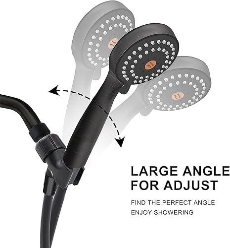 Miniatura 5 de YOO.MEE Cabezal de ducha de mano de alta presión con potente rociador contra tubería de suministro de agua de baja presión, multifunción, con