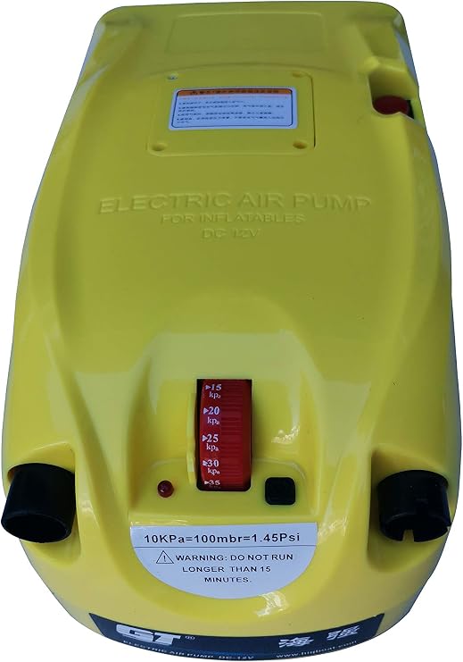 Air Compressor High Pressure Electric Pump Inflatable Boat Rafts Kayaks 12V with Battery Quick Inflator/Deflator