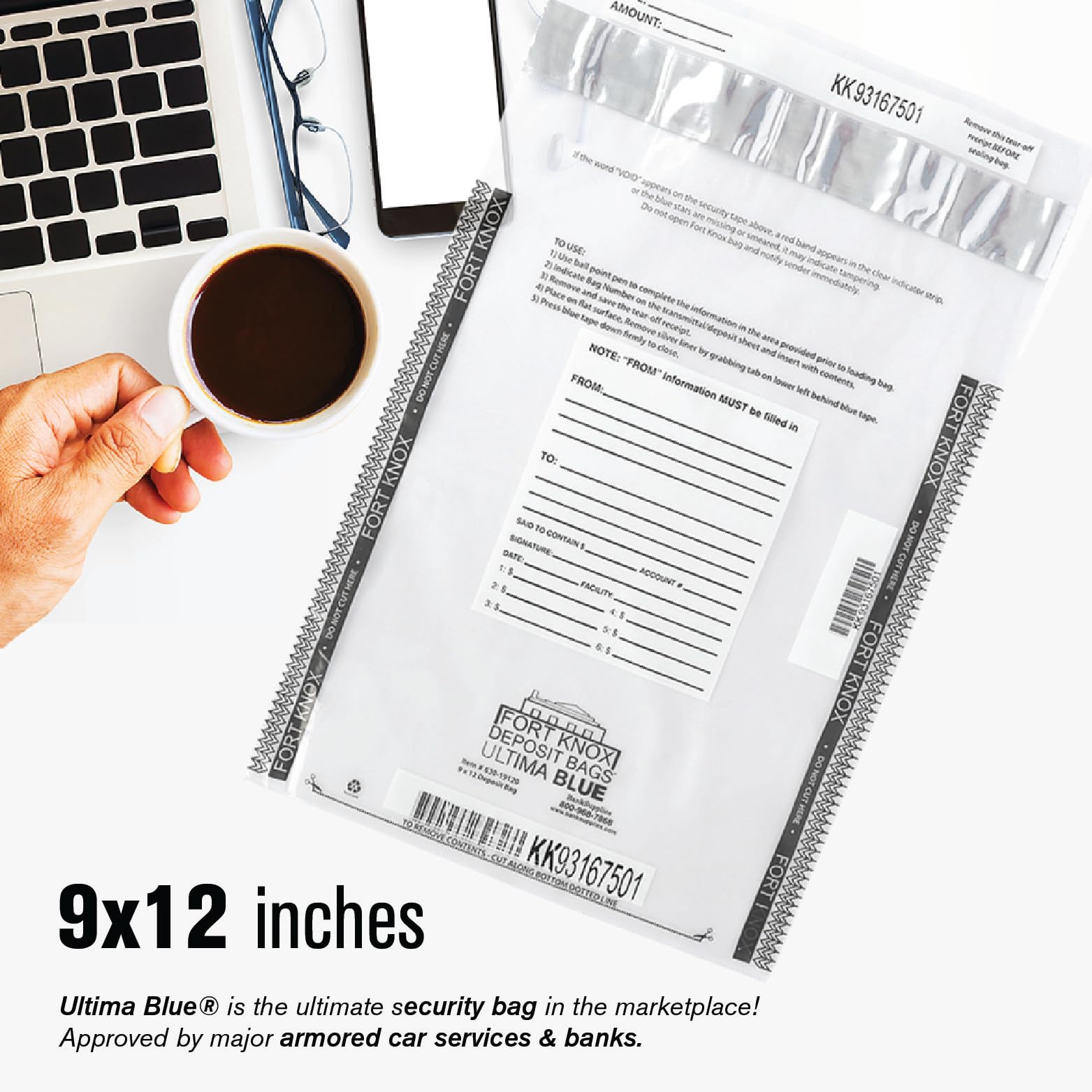 Amazon | クリア 不正開封防止バッグ - 9 x 12 フォートノックス デポジットバッグ - 50枚パック | 集金袋 |  文房具・オフィス用品