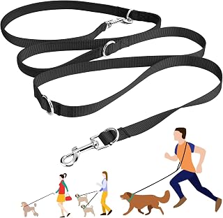 oneisall guinzagli guinzaglio per cani Doppi - 2.5 metri - regolabile guinzaglio a spalla in nylon per Cane di Taglia Piccola Media e Grande