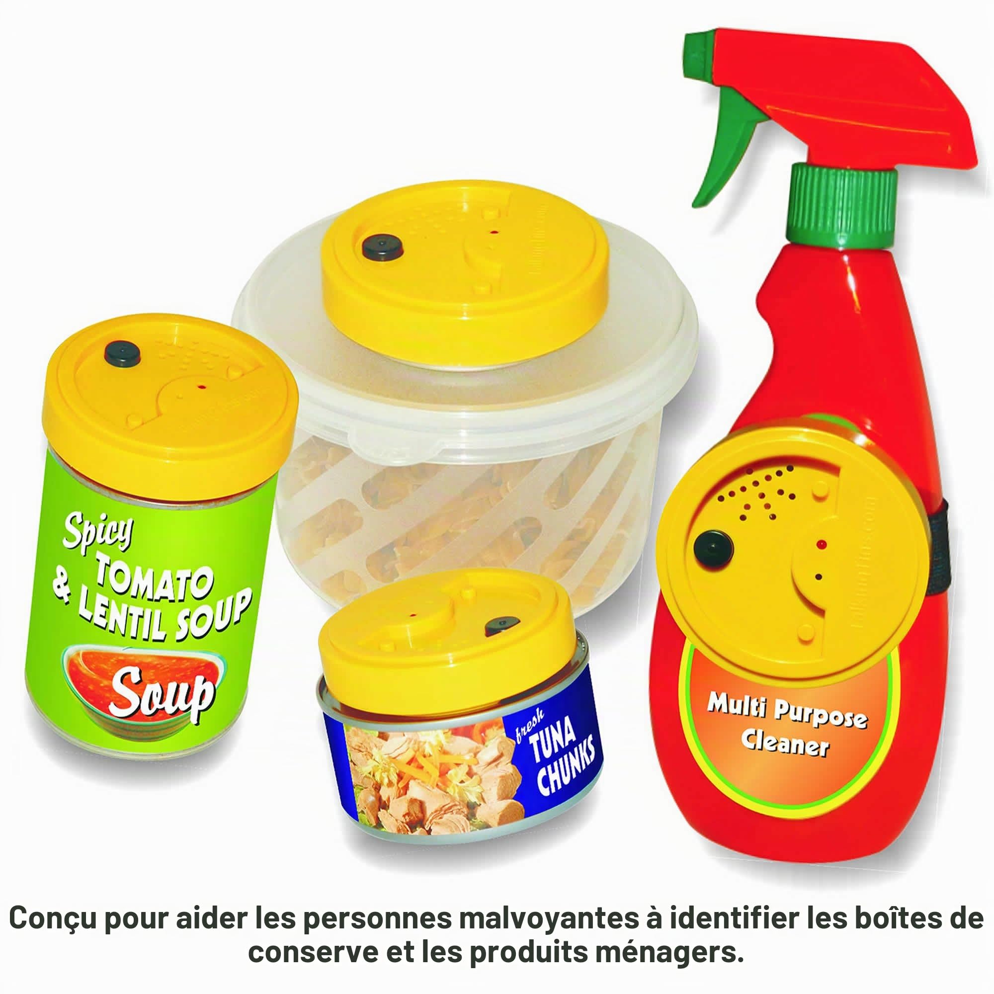 Talking Products, Boîtes parlantes rouges, Boutons sonores de l'enregistreur vocal. Enregistrement de 40 secondes, pack de 3. Pour la vie autonome et les activités d'expression orale et d’écoute.