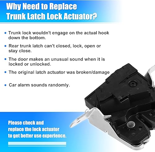 Miniatura 6 de X AUTOHAUX 2047401300 Ensamblaje del actuador del pestillo de la cerradura de la puerta trasera del maletero para Mercedes-Benz E350 2011-2016 para