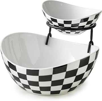 Miamolo Tiered Serving Bowls, Chip and Dip Serving Set, Hosting Essentials