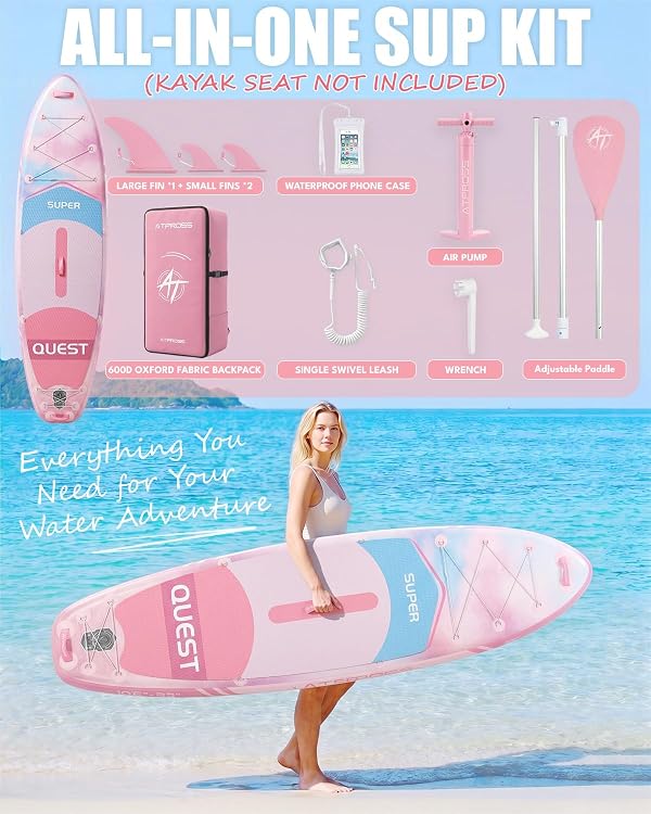 ATPROSS 10'6''x33'' Inflatable Stand Up Paddle Board with SUP Accessories by ATPROSS - Used condition - Image 4