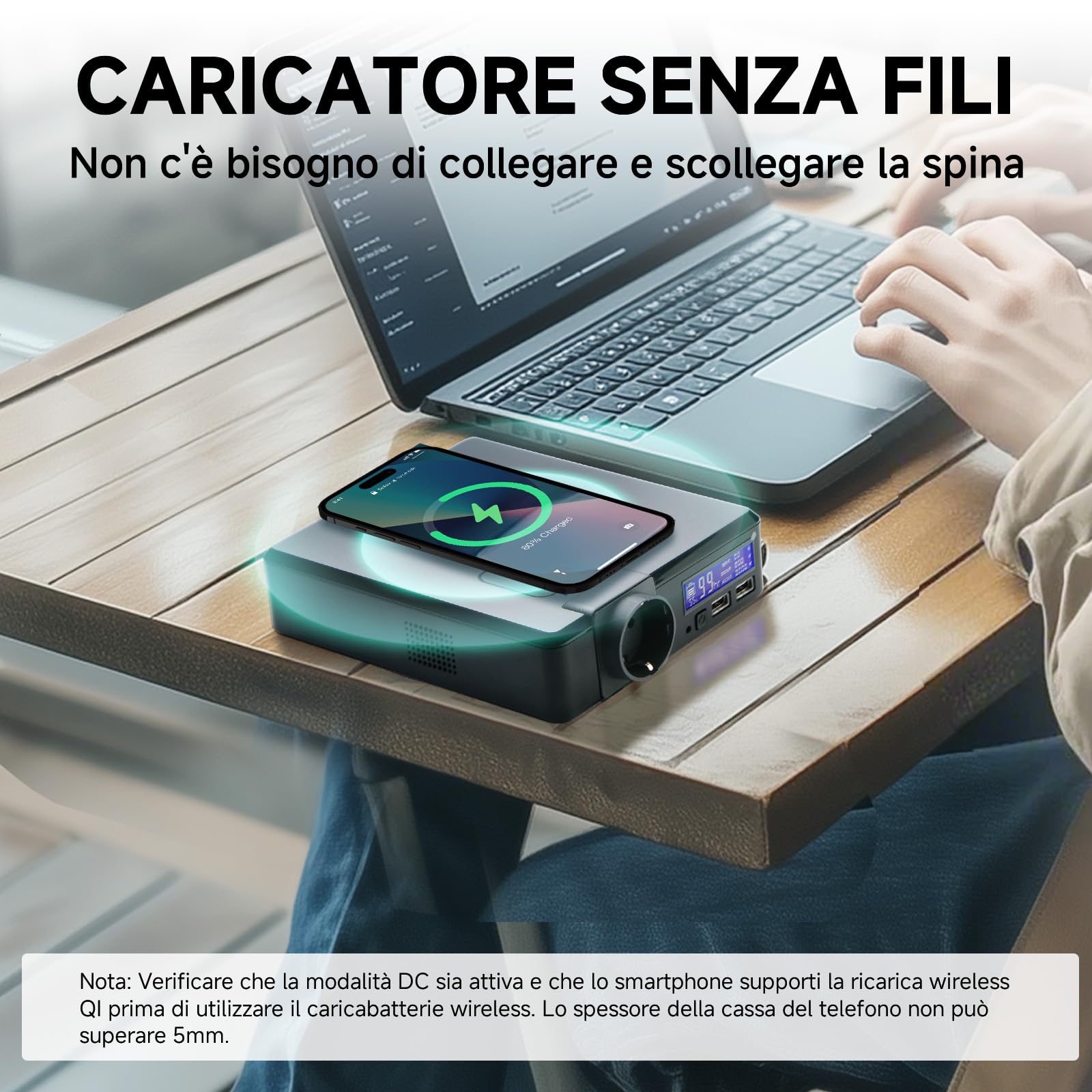 ALLPOWERS S200 Centrale Elettrica Portatile, 154Wh/41600mAh Station Power Bank con 200W Presa AC, 60W USB-C, Uscita Wireless, Generatore solare per Campeggio, Emergenza, Casa, Viaggi