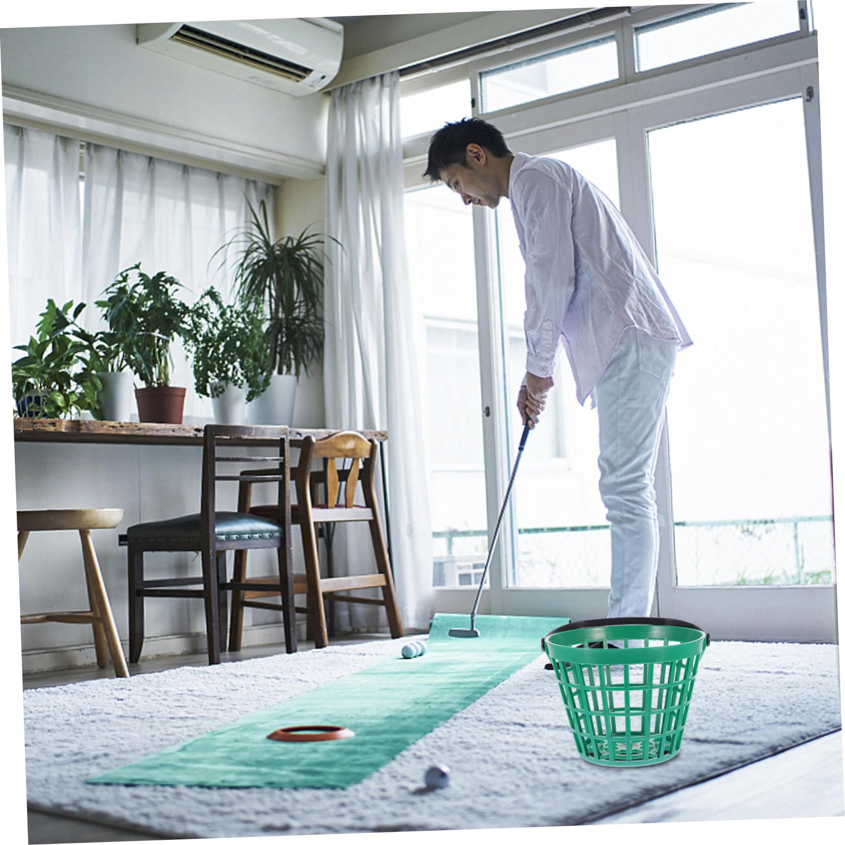 BESPORTBLE 2 Pièces Panier de Golf en Fil Métallique Vert Balle en Nylon