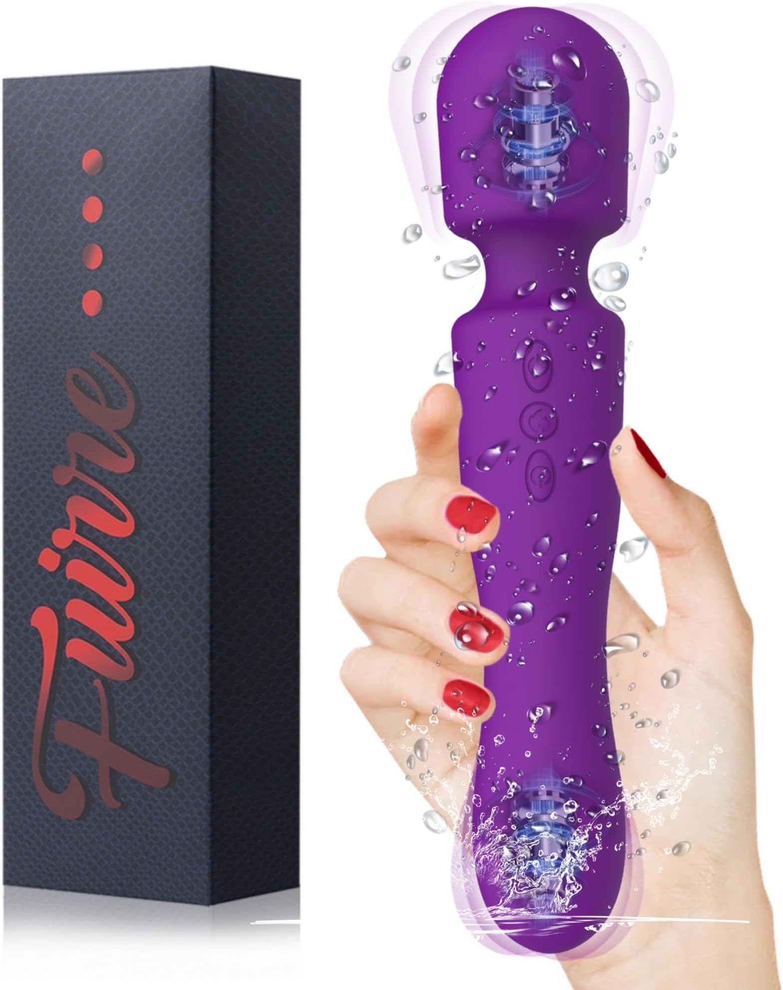 New Cordless Double-Ended Available Electric Back Relaxation Tool Handheld Portable Travel Home Office Work Sports Silicone Use to Relieve Deep Tissue Muscle Pain and Fatigue,Purple