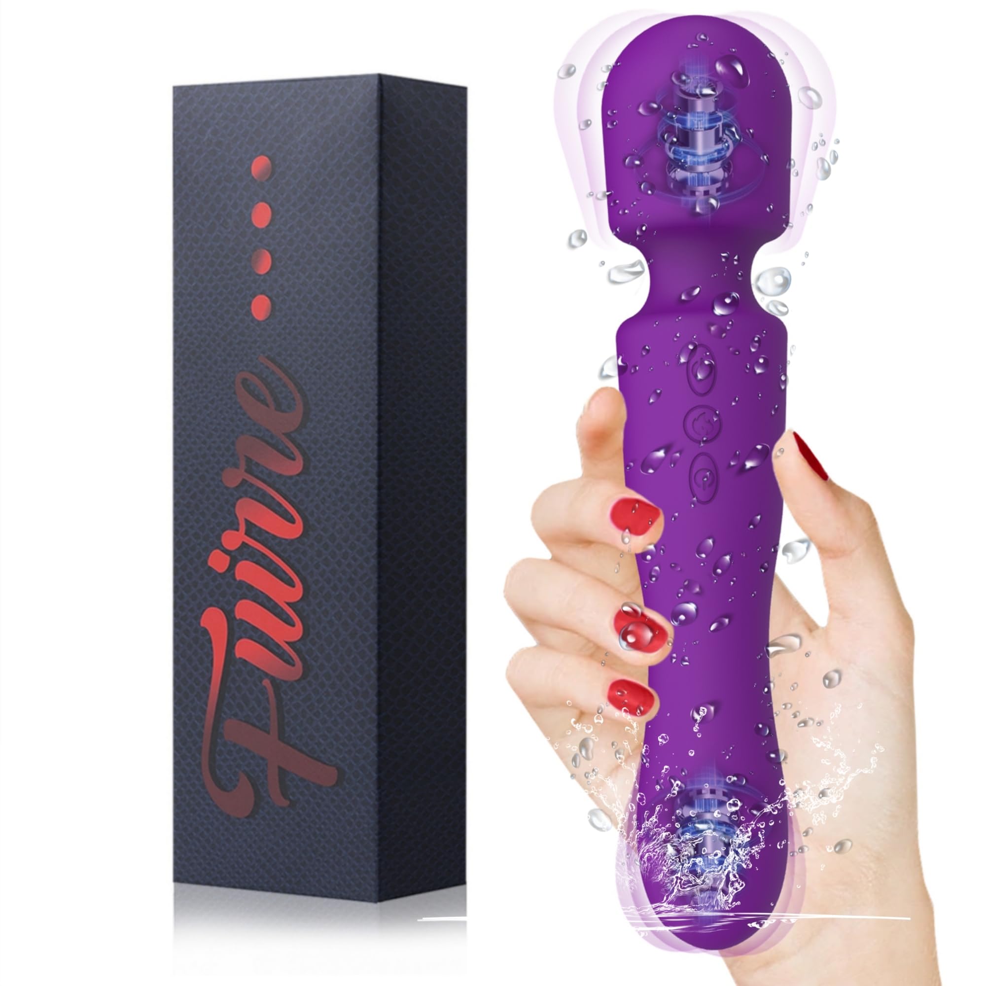 New Cordless Double-Ended Available Electric Back Relaxation Tool Handheld Portable Travel Home Office Work Sports Silicone Use to Relieve Deep Tissue Muscle Pain and Fatigue,Purple