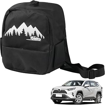 Trunk Organizer Multifunction Storage Backpack RAV4 Trunk Cubby Bag Organizer Oxford Cargo Side Pocket Bag for Toyota RAV4 2019 2020 2021 2022 2023 2024 2025 Car Interior Accessories, Black
