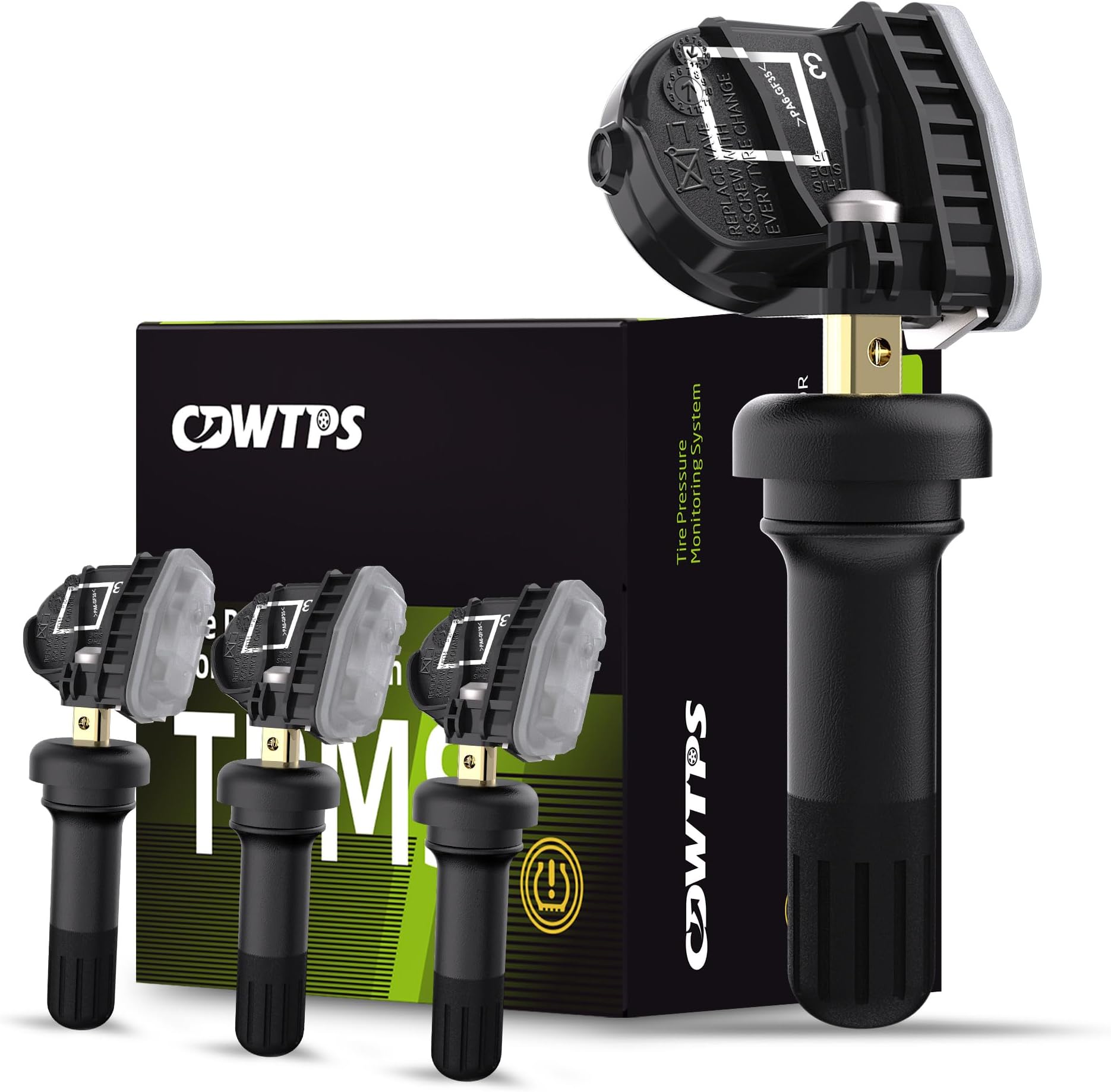 CDWTPS TPMS Sensor GM 4-Pack, 315MHZ Tire Pressure Monitor System for Chevy Silverado GMC Buick Cadillac Hummer Pontiac GM SAAB Saturn Replace#13598771,13598772,13586335,13581558,20923680