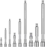 Vista 2 de MIXPOWER Juego de 9 barras de extensión de 1/4", 3/8" y 1/2", CR-V, acabado espejo