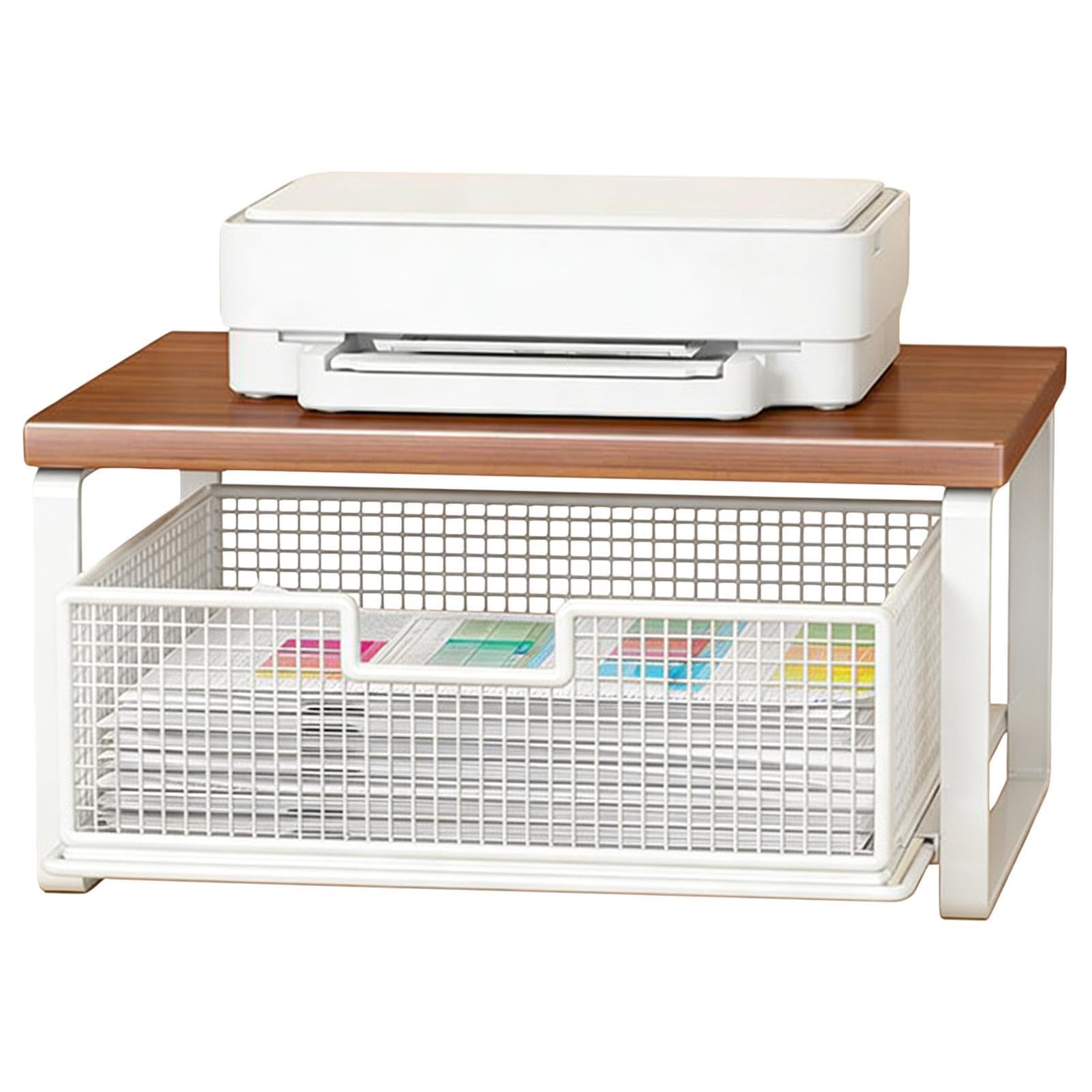 Supporto per Stampante Organizer a 2 Ripiani | Tavolino per Stampante Domestica per Casa Scuola Cucina Postazione Lavoro Sala Hobby Forno