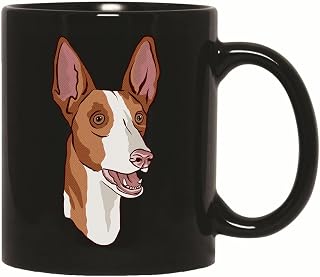 Gift for Dog Lovers Podenco Dog Face Design for Pet Owners 11oz 15oz Black Coffee Mug
