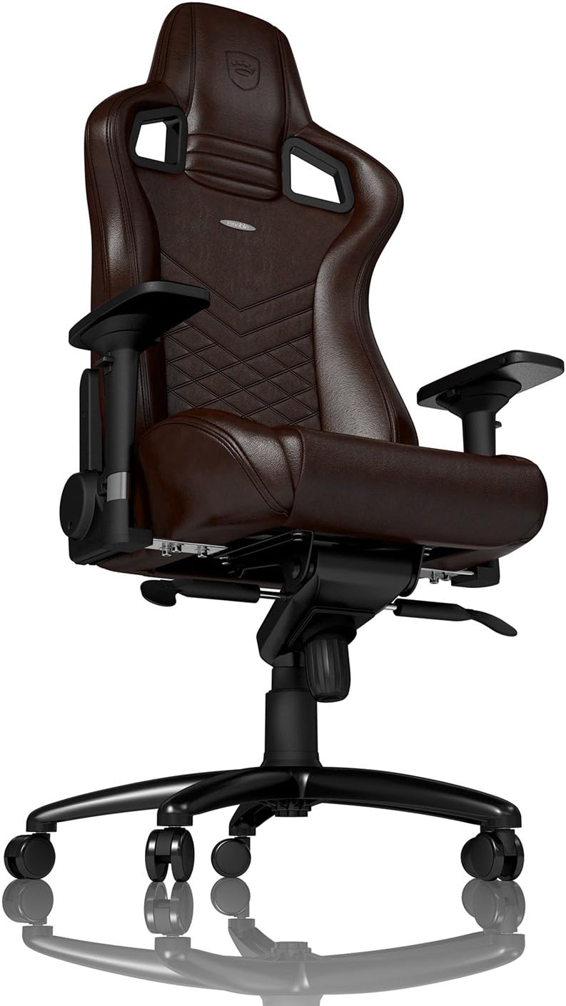 noblechairs EPIC Gaming/Office Chair - Real Leather - Brown/Black - Lumber Support Cushion