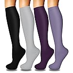 4 Pairs Compression Socks for Women Circulation-Best Support for Nurses,Running,Athletic,Travel S-M