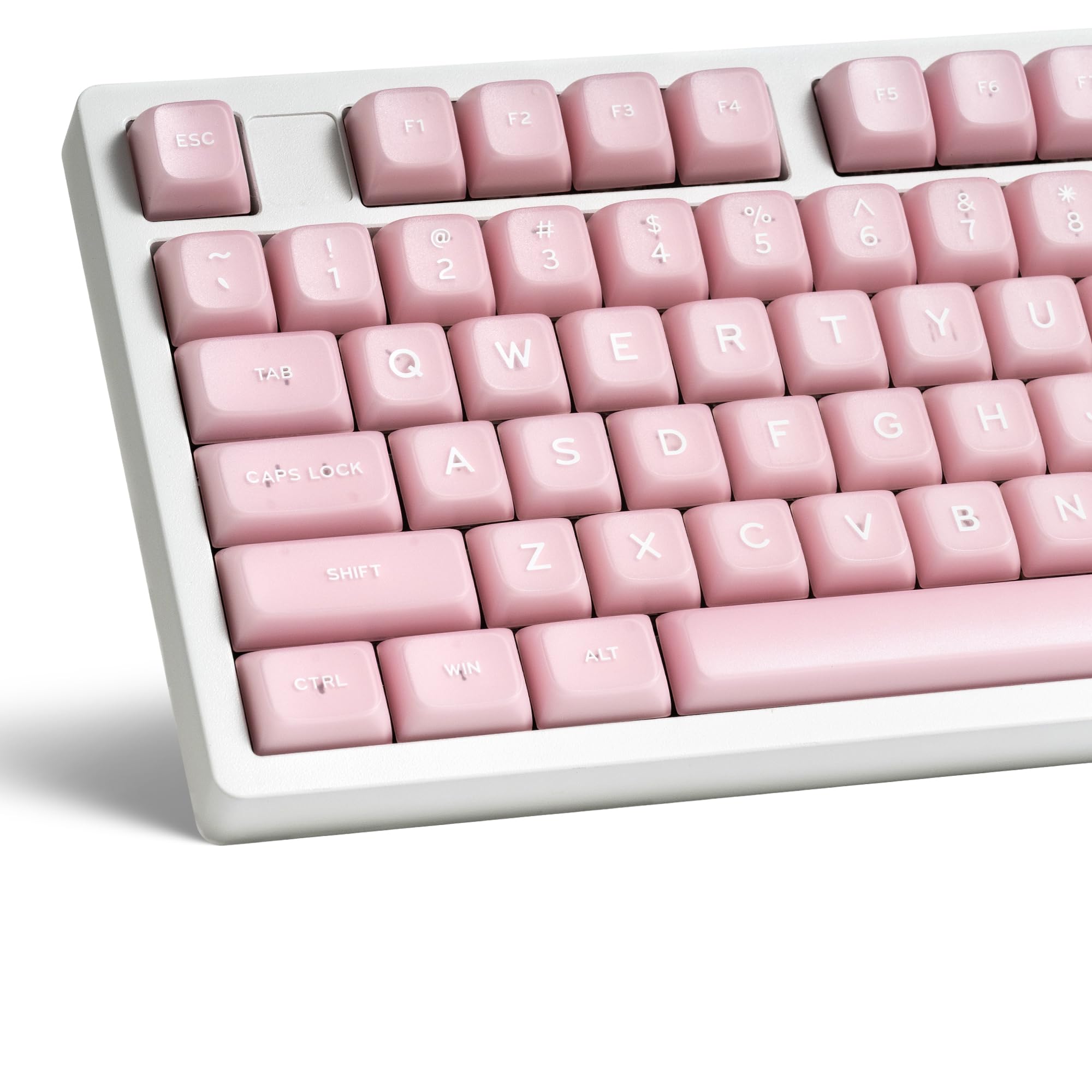XVX Translucent Pink SA Profile Double Shot PBT Keycaps, 104 Keys, Compatible with Gateron, Cherry, Kailh, Otemu MX Switches, USB Mechanical Keyboard Keycap Set