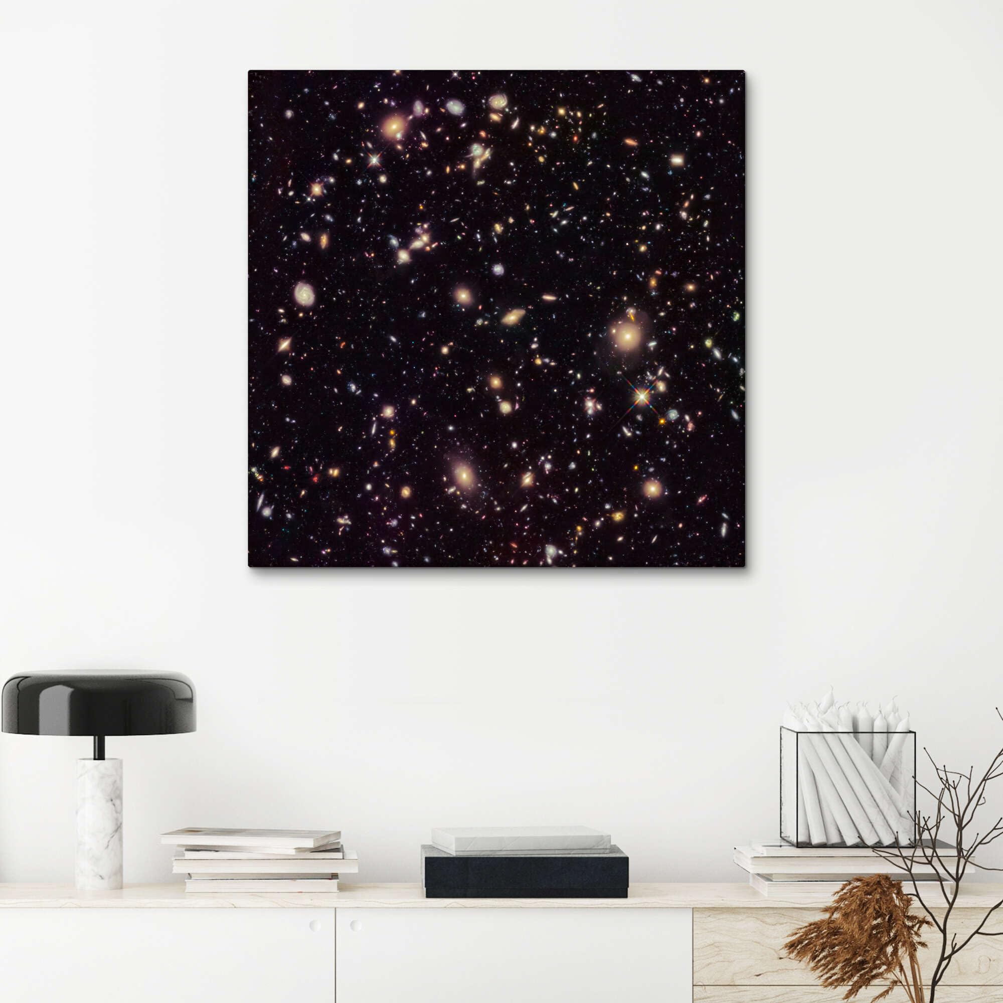 Posterlounge Champ profond de Hubble Tableau sur toile de NASA 50 x 50 cm Noir Tableaux Décoration murale