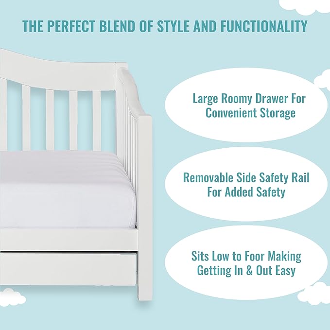 Cama Toddler Day Bed Dream On Me Color Blanco Con Cajón miniatura 5