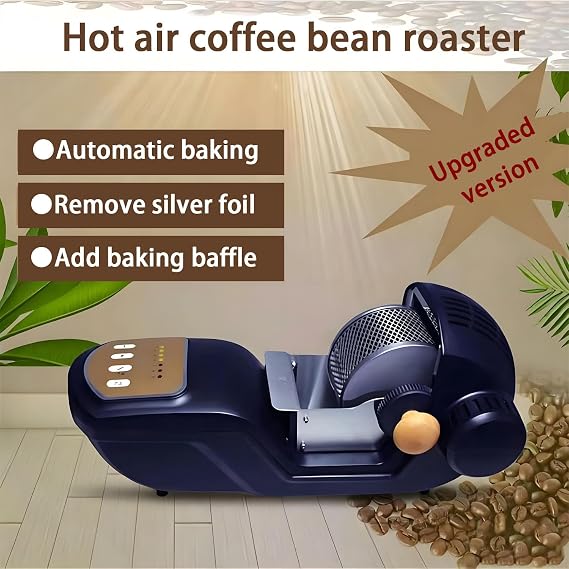 Coffee Roaster Machine, Electric Hot Air Roaster for Even Roasting, 130-300g Capacity for Home & Commercial Use, 360 Degree Heating for Perfect Flavor