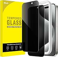 JETech Película de Vidro Temperado de Privacidade para iPhone 15 Pro 6,1 Polegadas, Protetor de Tela Anti-Espião com Ferramenta, Pacote com 2
